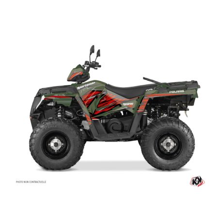 Karosszéria védő dekor matrica készlet Quad POLARIS Jungle Zöld/Piros Széria