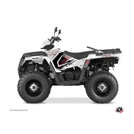 Karosszéria védő dekor matrica készlet Quad POLARIS Rock Fehér Széria