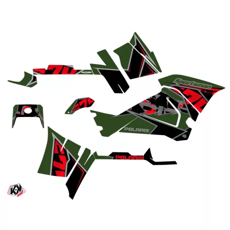 Karosszéria védő dekor matrica készlet Quad POLARIS Visor Zöld Széria