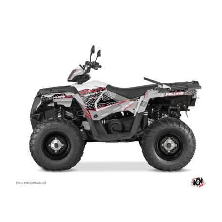 Karosszéria védő dekor matrica készlet Quad POLARIS Action Szürke/Piros Széria