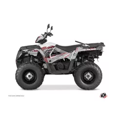   Karosszéria védő dekor matrica készlet Quad POLARIS Action Szürke/Piros Széria