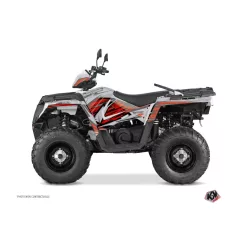   Karosszéria védő dekor matrica készlet Quad POLARIS Jungle Szürke/Piros Széria