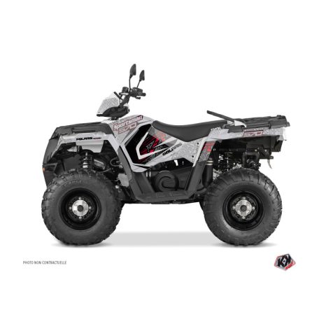 Karosszéria védő dekor matrica készlet Quad POLARIS Rock Szürke/Piros Széria