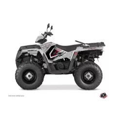   Karosszéria védő dekor matrica készlet Quad POLARIS Rock Szürke/Piros Széria