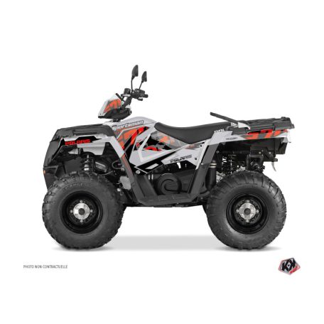 Karosszéria védő dekor matrica készlet Quad POLARIS Visor Szürke/Piros Széria
