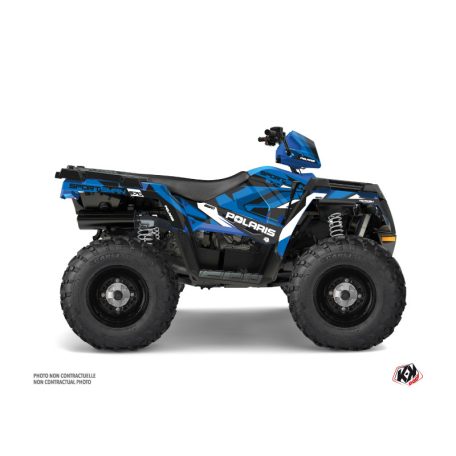 Karosszéria védő dekor matrica készlet Quad POLARIS Hidden Kék/Fehér Széria