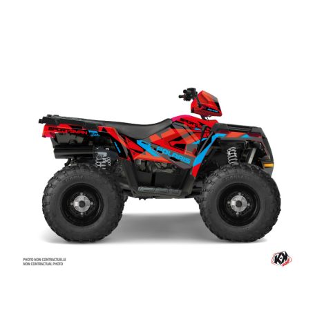 Karosszéria védő dekor matrica készlet Quad POLARIS Hidden Piros/Kék Széria