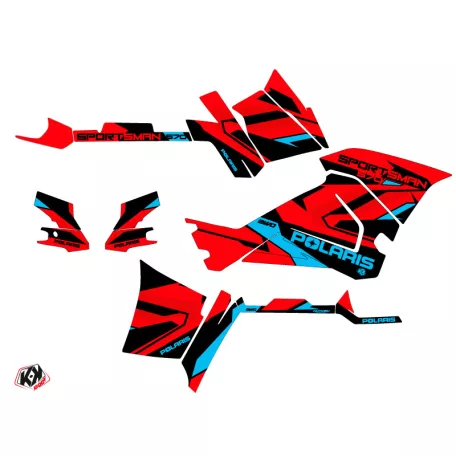 Karosszéria védő dekor matrica készlet Quad POLARIS Hidden Piros/Kék Széria