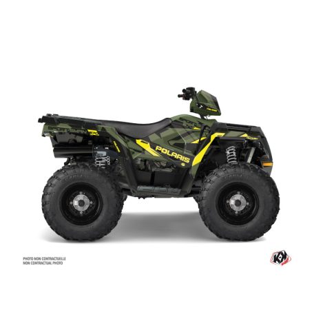 Karosszéria védő dekor matrica készlet Quad POLARIS Hidden Zöld/Sárga Széria