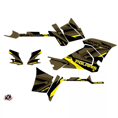 Karosszéria védő dekor matrica készlet Quad POLARIS Hidden Zöld/Sárga Széria