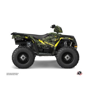   Karosszéria védő dekor matrica készlet Quad POLARIS Hidden Zöld/Sárga Széria