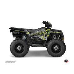   Karosszéria védő dekor matrica készlet Quad POLARIS Evil Szürke/Zöld Széria