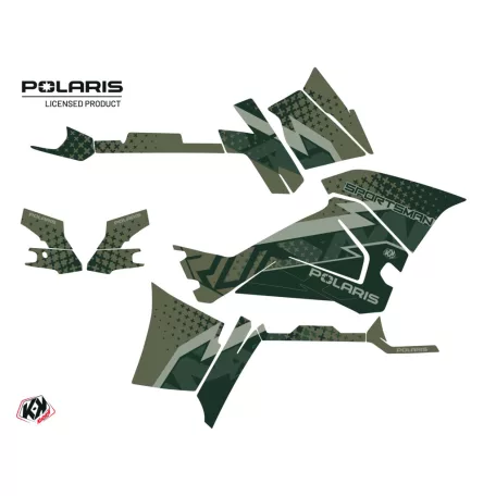 Karosszéria védő dekor matrica készlet Quad POLARIS Stun Zöld Széria