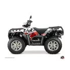 Karosszéria védő dekor matrica készlet Quad POLARIS Eraser Piros/Fehér Széria