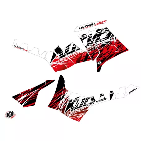 Karosszéria védő dekor matrica készlet Quad POLARIS Eraser Piros/Fehér Széria
