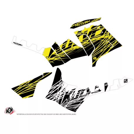 Karosszéria védő dekor matrica készlet Quad POLARIS Eraser fluo Sárga Széria