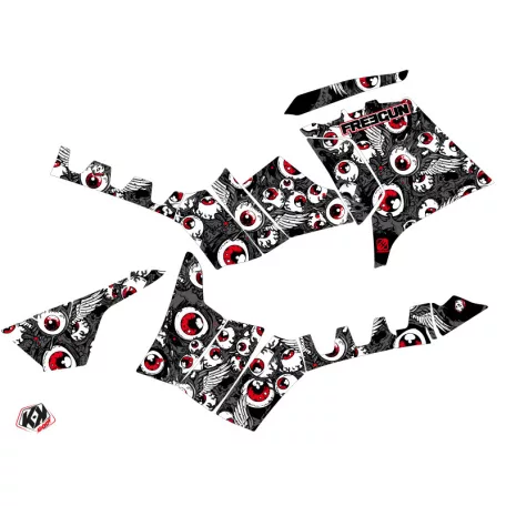 Karosszéria védő dekor matrica készlet Quad POLARIS Freegun eyed Szürke/Piros Széria