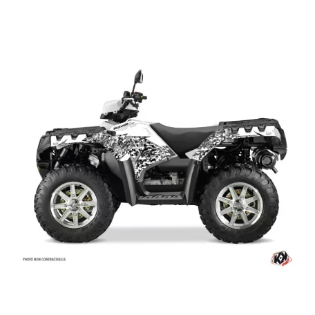 Karosszéria védő dekor matrica készlet Quad POLARIS Predator Fehér Széria