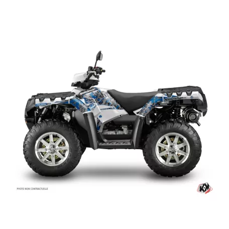 Karosszéria védő dekor matrica készlet Quad POLARIS Vintage polaris Szürke/Kék Széria