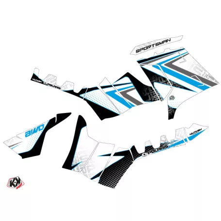 Karosszéria védő dekor matrica készlet Quad POLARIS Rock Fehér/Kék Széria