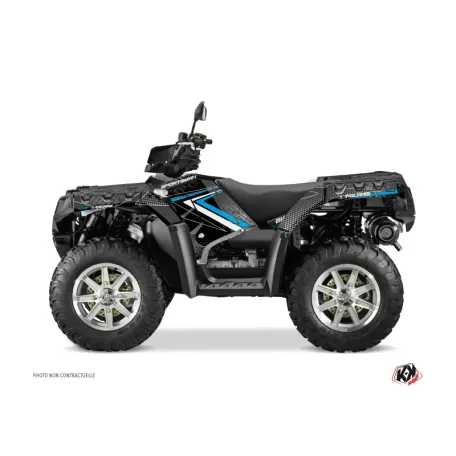 Karosszéria védő dekor matrica készlet Quad POLARIS Rock Fekete/Kék Széria