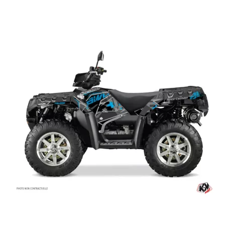 Karosszéria védő dekor matrica készlet Quad POLARIS Visor Fekete/Kék Széria