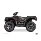 Karosszéria védő dekor matrica készlet Quad POLARIS Camo Fekete/Piros Széria