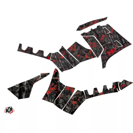Karosszéria védő dekor matrica készlet Quad POLARIS Camo Fekete/Piros Széria