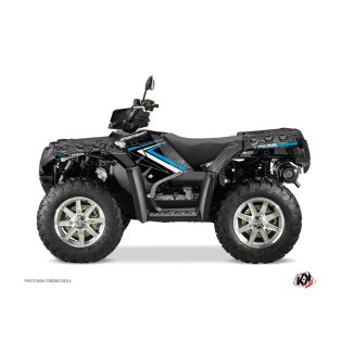   Karosszéria védő dekor matrica készlet Quad POLARIS Rock Fekete/Kék Széria