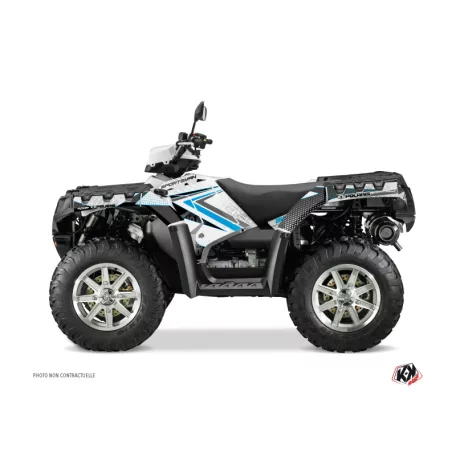 Karosszéria védő dekor matrica készlet Quad POLARIS Rock Fehér/Kék Széria