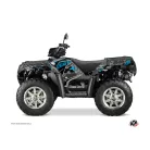 Karosszéria védő dekor matrica készlet Quad POLARIS Visor Fekete/Kék Széria