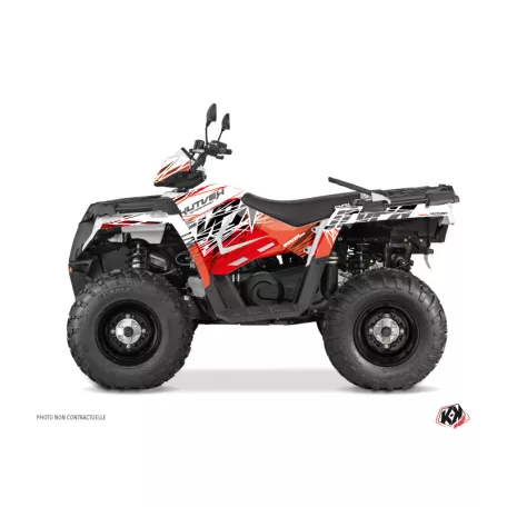 Karosszéria védő dekor matrica készlet Quad POLARIS Eraser Piros/Fehér Széria