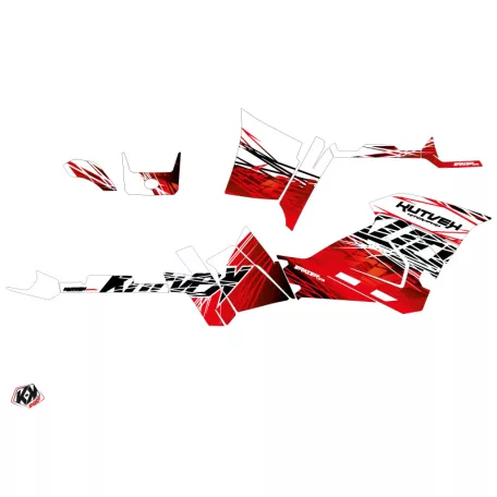 Karosszéria védő dekor matrica készlet Quad POLARIS Eraser Piros/Fehér Széria