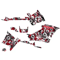   Karosszéria védő dekor matrica készlet Quad POLARIS Freegun eyed Piros/Szürke Széria