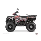 Karosszéria védő dekor matrica készlet Quad POLARIS Freegun eyed Piros/Szürke Széria