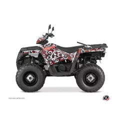   Karosszéria védő dekor matrica készlet Quad POLARIS Freegun eyed Piros/Szürke Széria