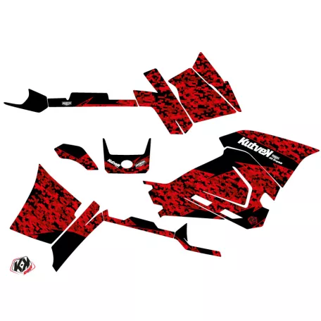 Karosszéria védő dekor matrica készlet Quad POLARIS Predator Piros/Fekete Széria