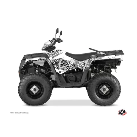 Karosszéria védő dekor matrica készlet Quad POLARIS Predator Fehér Széria