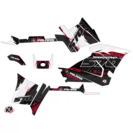 Karosszéria védő dekor matrica készlet Quad POLARIS Action Piros Széria