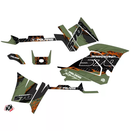 Karosszéria védő dekor matrica készlet Quad POLARIS Action Zöld Széria