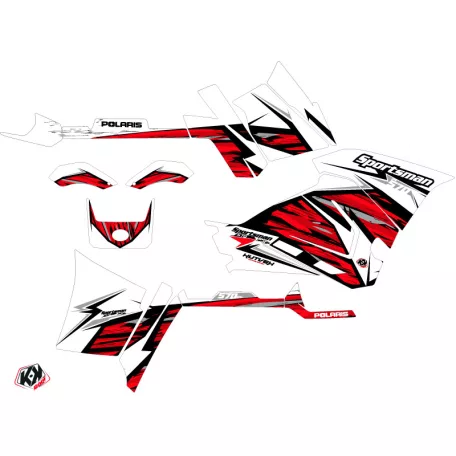 Karosszéria védő dekor matrica készlet Quad POLARIS Jungle Piros Széria
