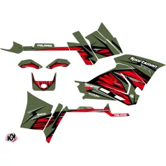   Karosszéria védő dekor matrica készlet Quad POLARIS Jungle Zöld/Piros Széria