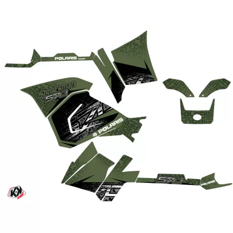 Karosszéria védő dekor matrica készlet Quad POLARIS Rock Zöld Széria
