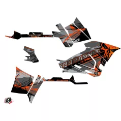   Karosszéria védő dekor matrica készlet Quad POLARIS Evil Szürke/Narancs Széria