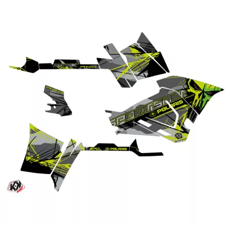 Karosszéria védő dekor matrica készlet Quad POLARIS Evil Szürke/Zöld Széria