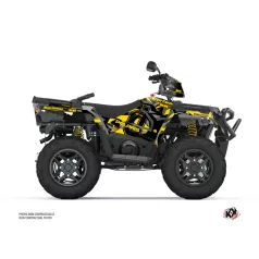   Karosszéria védő dekor matrica készlet Quad POLARIS Ohlins Szürke/Sárga Széria