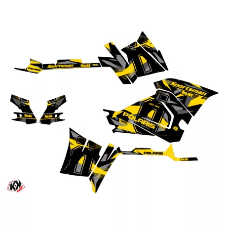 Karosszéria védő dekor matrica készlet Quad POLARIS Ohlins Szürke/Sárga Széria