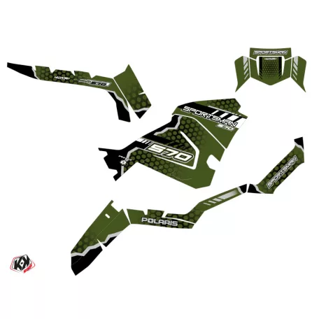 Karosszéria védő dekor matrica készlet Quad POLARIS Splinter Zöld Széria