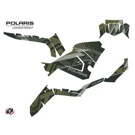 Karosszéria védő dekor matrica készlet Quad POLARIS Stun Zöld Széria