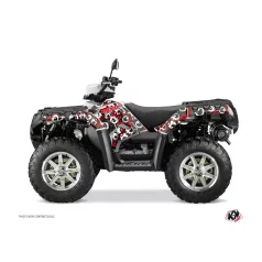   Karosszéria védő dekor matrica készlet Quad POLARIS Freegun eyed Piros/Szürke Széria